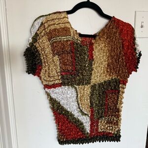 Unbranded Y2k Multicolored Popcorn Shirt One Size Fall Tone Going Out Top Womens